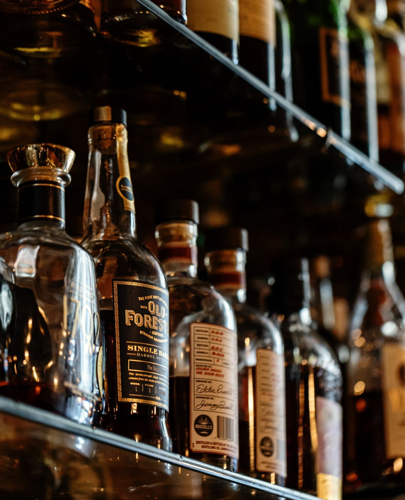 Whiskey collection at Sugar House Detroit